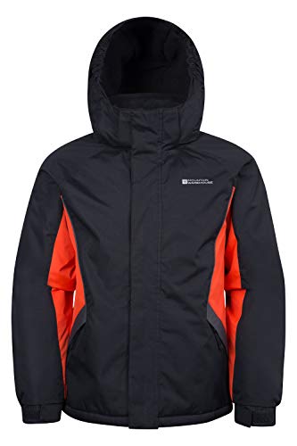 Mountain Warehouse Chaqueta para la Nieve Raptor para niños - Abrigo de Invierno Impermeable a la Nieve, Abrigo con Forro Polar para niños, faldón antinieve Integrado Carbón 2-3 Años