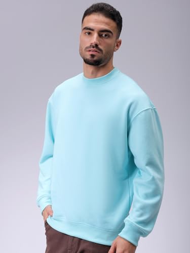 Image of The Indian Garage Co Men Oversized Solid Overhead Crewneck Sweatshirt