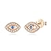 14k Rose Gold-PlatedSterling Silver Cubic Zirconia Mini Evil Eye Jewish Symbol Stud Earrings