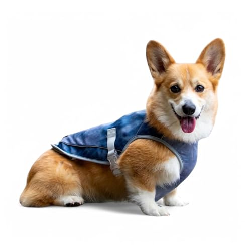Image of Spark Paws Dog Cooling Vest - SPF 50 UV Sun Protection - Summer Heat Relief Gear for Dogs, Lightweight, Evaporative Cooling - Dog Anxiety Relief Vest During Hot Days - Ice Blue, 2XL