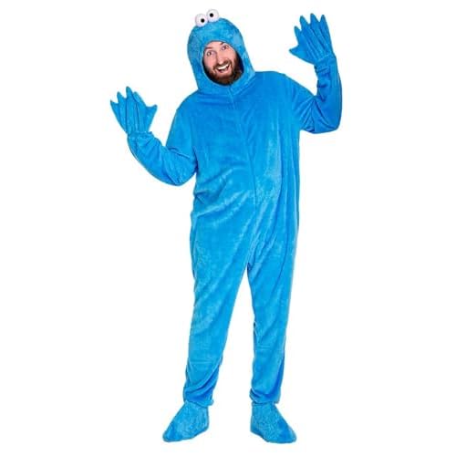 Maskworld Die Sesamstraße Krümelmonster Kostüm - blau - Größe: S-M - Verkleidung Karneval, Halloween, Motto-Party
