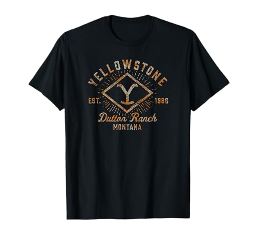 Yellowstone Sunburst Logo Dutton Ranch T-Shirt Small