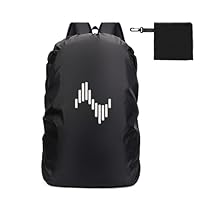 Musiin Rucksack-Regenhülle, wasserdicht, 45 l, reflektierende Rucksackhülle mit Aufbewahrungstasche, schützt Musikinstrumente und Ausrüstung vor Regen, zum Wandern, Reisen und Campen (Schwarz)