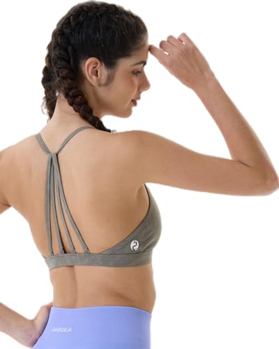 Image of AUROLA Mercury Workout Sports Bras Women Athletic Removable Padded Backless Strapy Minimal Crop Top