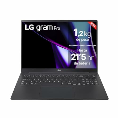 LG gram 14ZD90T-G.AX78B Ordenador Portátil 14 Pulgadas Intel Core Ultra7 255H, 16 GB RAM, 1TB SSD, Panel IPS Antirreflejo, WUXGA, 1.120 g, 30 Horas, FreeOS, Negro, Teclado QWERTY Español