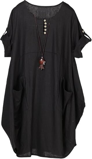 Women's Ruffle Oversize Casual Midi Dresses with Pockets