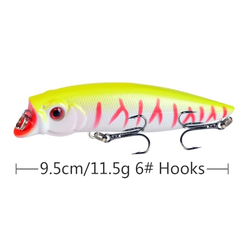 Kit 6 Isca Artificial de Pesca Superfície Flutuantes Popper Para Tucunaré Traíra Dourado Robalo Blac