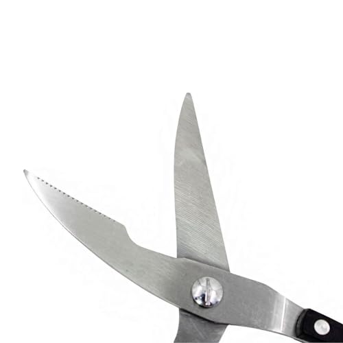 Tesoura Cozinha Trinchante Corta Osso Frango Carnes Peixes Culinária (Preto)