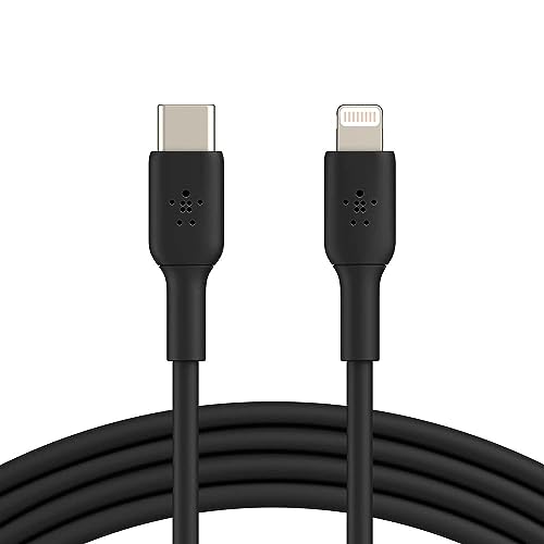 Belkin BoostCharge Fast Charging USB C to Lightning Cable 3.3ft/1M - MFi Certified 18W Power Delivery iPhone Charger Cord - Apple Charger USB C Cable - Fast Charging for iPhone 14, iPhone 13 - Black -  CAA003bt1MBK