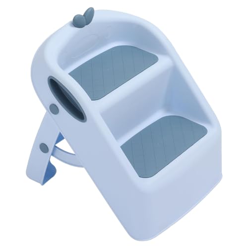 XHTLLO Step Stool for Bathroom Sink, 3 in 1 Folding 2 Step Nonslip Bathroom Stool Toilet Potty Training Stool, Toddler Step Stool with Safety Lock, for Baby Bathroom(Blue)