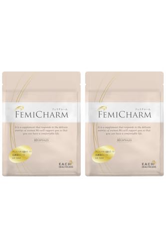 フェムケア デリケートゾーン 匂い 不快 悩み 【医師監修】6種10兆個の 乳酸菌 サプリ フェミチャーム/プラセンタ コラーゲン ヒアルロン酸 10種美容成分 酪酸菌 配合 国内生産(2個)の商品画像（Amazon）