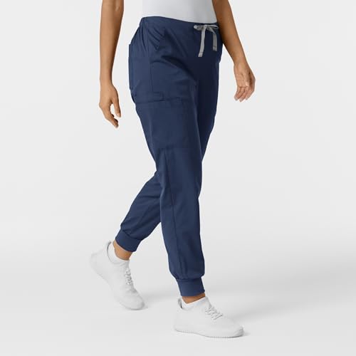 Image of Wink W123 Women's Flex-n-Reach Track Scrub Pant, Black, Large Petite