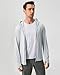 Locachy Men's UPF 50+ Sun Protection Jacket Hooded Lightweight Full Zip Long Sleeve Cooling Hiking Fishing Performance Shirts Light Grey L