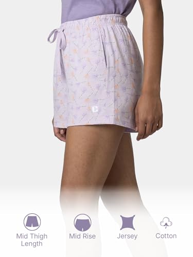 Image of Enamor Drawstring Mid Thigh Length Mid Rise Basic Shorts - Relaxed Fit, Super Soft Cotton - E062