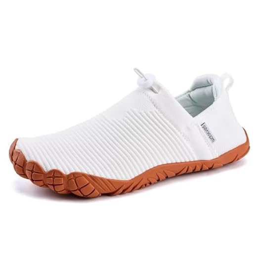 WateLves Barefoot Water Shoes Tênis feminino minimalista para caminhada casual na praia, caminhadas, atividades ao ar livre e interno, Branco, 36 BR
