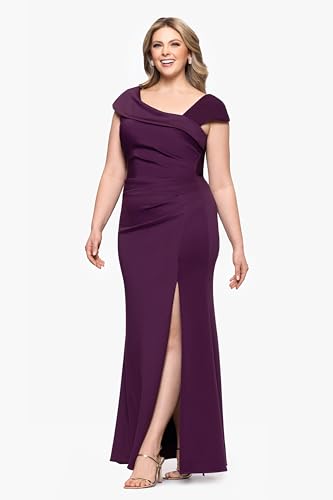 Image of Xscape Women's Plus 6414XWA, Plum, 18W
