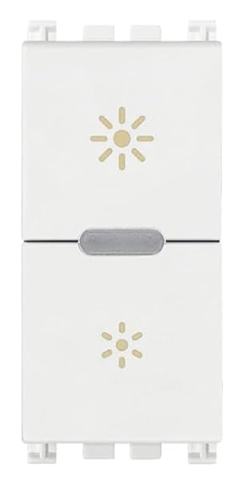 Vimar 19595.B Arké dimmer WiFi per lampade ad incandescenza e LED, trasformatori elettronici, compatibile con assistenti vocali, standard Bluetooth e Zigbee, funzionamento dimmer off, LED RGB, bianco