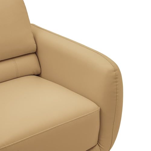 Image of Wakefit Sofa Set | 5 Year Warranty | Sofa 1 Seater, 1 Seater Sofa for Living Room, Wooden Sofa Set, Single Seater - Solomon(Robin : Ivory)