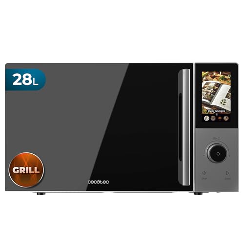 Cecotec Micro-ondes Numérique, Tactile et Grill 28L Convection 2800 Touch. 900W en 5 Niveaux, Grill 1200W, Convection 2200W, 8 Programmes, Plateau 315mm,...