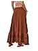 Verdusa Women's Western Boho Lace Ruffle Skirt Asymmetrical Country Cowgirl Skirts Rust Brown Small