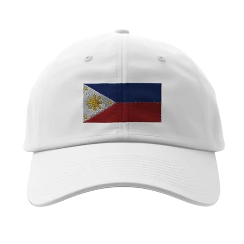 Casquette blason Philippines blanc avec broderie fine de qualité supérieure
