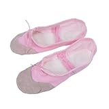 WOONEKY Zapatos de Ballet Antideslizantes para Adultos y Zapatillas de con Profesional Elástico Rosa Talla