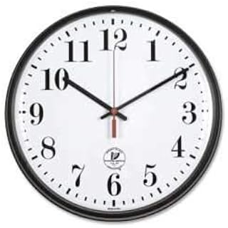 Chicago Lighthouse 12.75" Round Radio Controlled Wall Clock, Plastic Case, Black