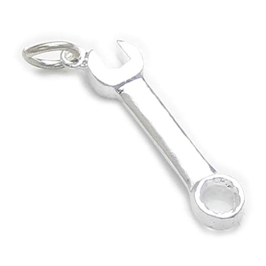 Schraubenschlüssel Sterlingsilber Charm .925 x 1 Schraubenschlüssel Schlüssel Werkzeuge Anhänger ec1913