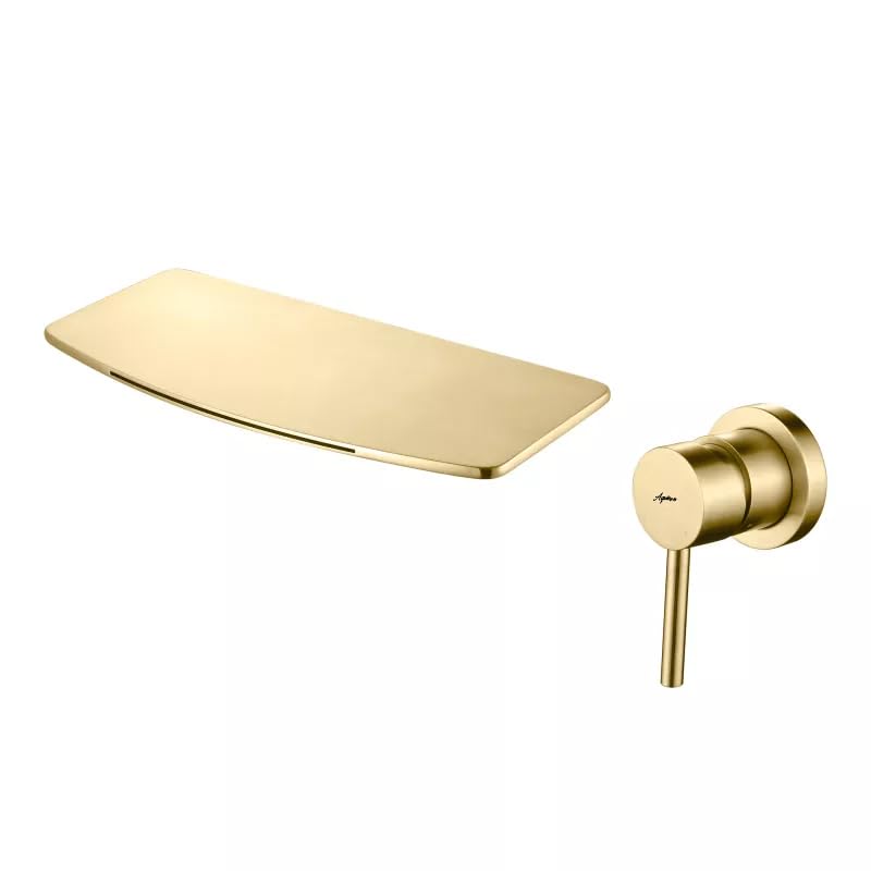 Image of Aquieen Luxury Series Wall Mounted Basin Mixer Hot & Cold with Diverter Body & Exposed Part Kit (Bianca) (Gold)