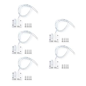 Magnetic Reed Switch NC Surface Mount Wired Door Window Contact Sensor with Adhesive Paper for Home Security and Burglar Alarm Systems MC-38 5pcs