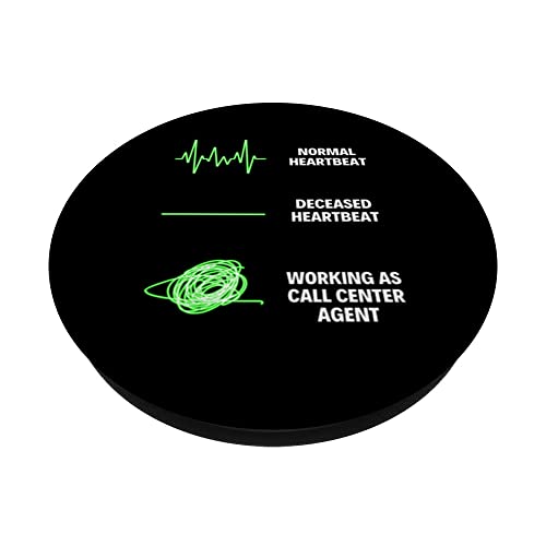 Call Center Agent Wokrer Funny Call Center Jobs PopSockets Swappable PopGrip, Black - Image 2