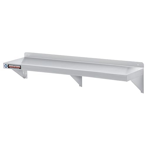 DuraSteel Stainless Steel Shelf - 60 Inch Wide x 14 Deep Commercial NSF Mounted Metal Wall Shelf Pantry Organizer Garage Storage Shelves - Rack Shelving Restaurant Kitchen Units Laundry Utility Room