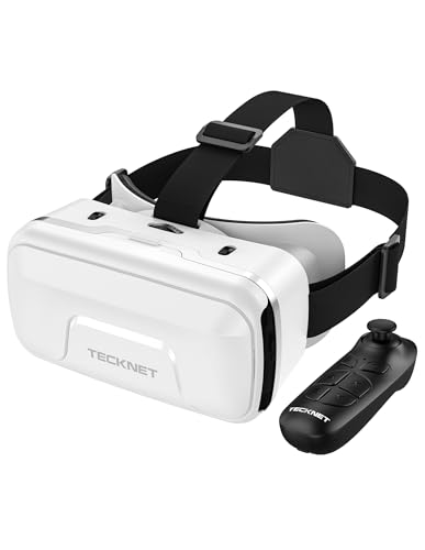 TECKNET VR Brille für Handys mit Griff, 3D Virtual Reality-Brille mit HD 110° FOV, Anti-Blaulicht & einstellbaren Gängen, Komfortables VR-Glasses für iPhones, Samsung und Android-Smartphones 4.7-7.2\" TECKNET VR Brille für Handys mit Griff, 3D Virtual Reality-Brille mit HD 110° FOV, Anti-Blaulicht & einstellbaren Gängen, Komfortables VR-Glasses für iPhones, Samsung und Android-Smartphones 4.7-7.2\"