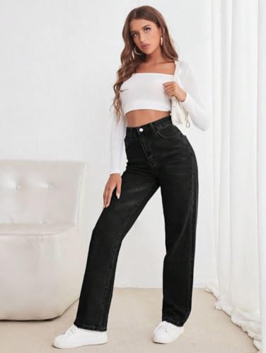 Image of KOTTY Women's Relaxed Fit Solid Comfortable and Strechable Jeans