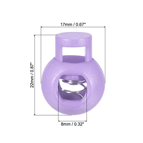 PATIKIL Cord Locks, 30 Pack Ball Spring Toggle Stopper for Drawstring Bag Shoelaces Violet, 17x22mm - Image 2