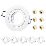 KYOTECH Einbauleuchten bad rahmen 6er set,Runder Wasserdichte Einbauleuchten rahmen led strahler IP44 für Feuchtraum Badezimmer Dusche Aussen,Mit GU10 Fassung für Halogen und LED Strahler