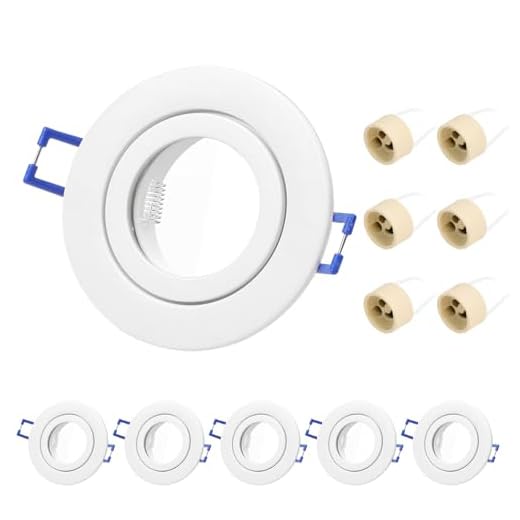 KYOTECH Einbauleuchten bad rahmen 6er set,Runder Wasserdichte Einbauleuchten rahmen led strahler IP44 für Feuchtraum Badezimmer Dusche Aussen,Mit GU10 Fassung für Halogen und LED Strahler