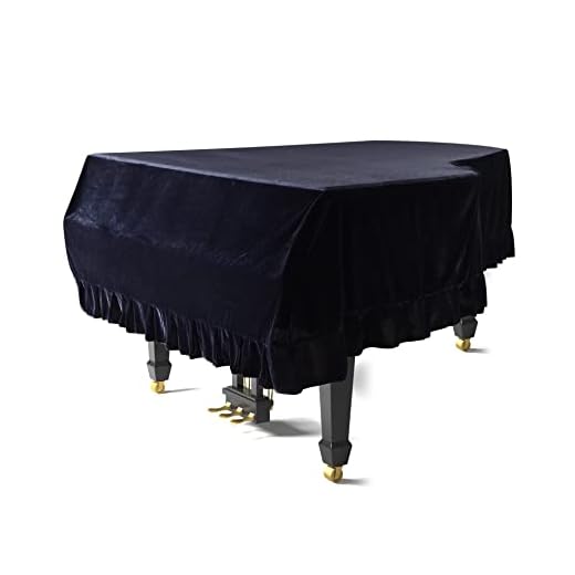 Monkeysell Velvet Grand Piano Cover Dustproof Decorative Full Piano Cloth Soft Bordered Triangle Decorated Protective Cover Cloth (L-BLACK)
