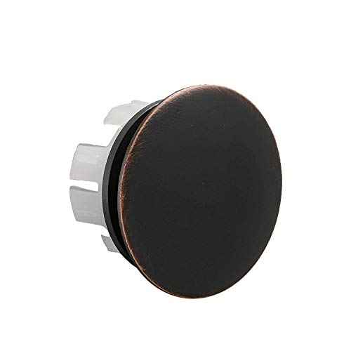 Sink Basin Trim Overflow Cover Fits Overflow Holes Approximately 0.85 inch Oil Rubbed Bronze Brass Insert in Hole Round Caps Bathroom Vanity Sink Rings