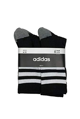 Adidas Men's Aeroready Full Cushioned Footbed 6 Pair Crew Socks Shoe Size 6-12