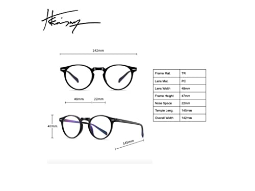 Image of HMNGY Blue Light Blocking Glasses Men /Women, Retro Frame Eyeglasses, Anti Eye Strain Phone Computer Glasses