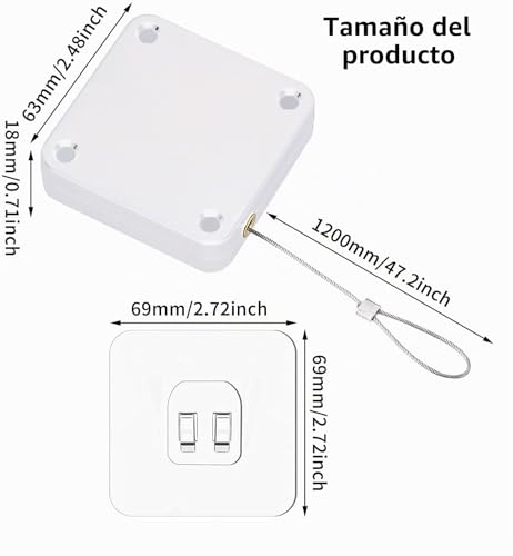Miniatura 3 de Cam2 Cierrapuertas Automático 2 Unidades, Cierrapuertas Automático Con Sensores, Sin Perforación, Con Cordón, Cierrapuertas Que Se Cierran Automáticamente La Mayoría De Las Puertas