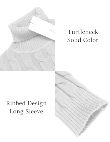 Image of COOFANDY Men's Slim Fit Turtleneck Sweater Casual Twisted Knitted Pullover