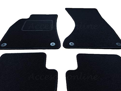 Accesorionline Alfombrillas para Audi A5 I (2007-2016) Sportback Coupe Cabrio - A Medida con talonera Alfombras esterillas 8T (A5 I Coupe(2008-2016))