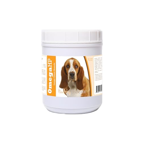 Image of Healthy Breeds Basset Hound Omega HP Fatty Acid Skin and Coat Support Soft Chews 90 Count