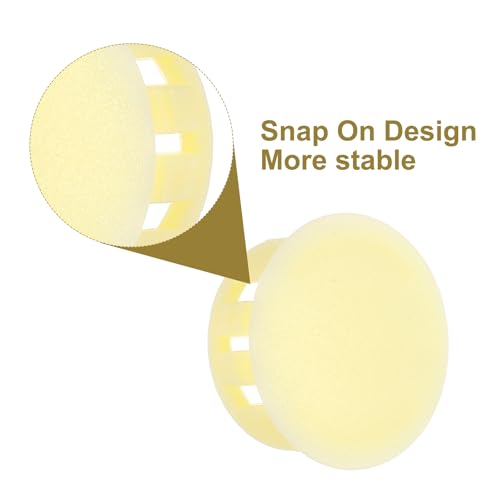 Image of MECCANIXITY 64PCS 20mm(25 /32 inch) Beige Plastic Hole Plugs, Flush Type Panel Hole Plugs Insert End Caps for Locking Hole Tubes Furniture Cabinet