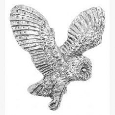 Barn Owl Pin Badge Brooch Gift, Supplied in Organza Bag by Pewter Gifts