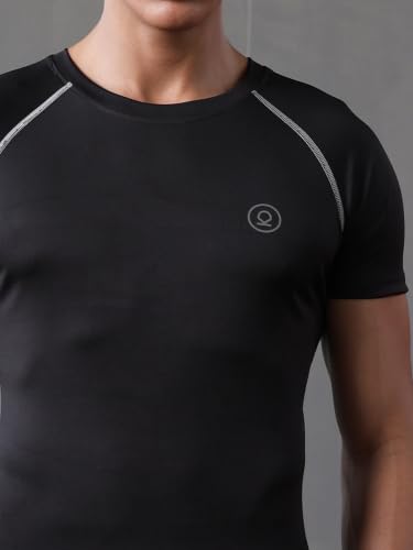 Image of CHKOKKO Men's Compression Gym T-Shirt for Running, Workout, Training, Sports & Activewear | Quick Dry Breathable Stretch Fabric | Body Fit Half Sleeve Athletic Sports Tee for Men