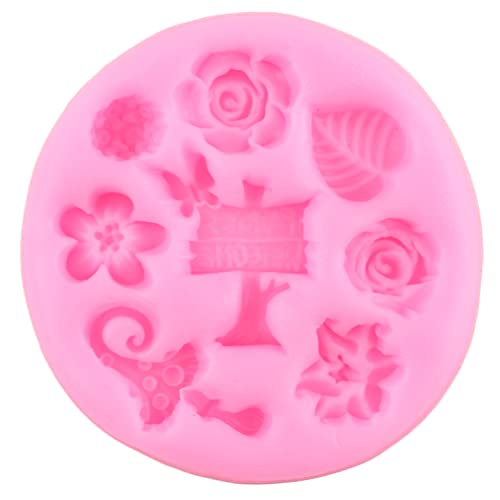 Miyahouse Enchanted Fairy Garden Fairy Gnome Home Door Silicone Mold Flower Leaf Mushroom Fondant Mold Stone Path Candy Mold For Cake Decorating Cupcake Topper Polymer Clay Set Of 6 #TOP7