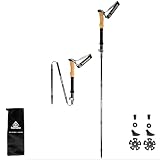 Freevane Panther Carbon Fiber Folding Trekking Poles, Cork Grip, Pair